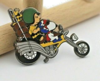 Woodstock Snoopy On Motorcylce Pin Charley Brown Easy Rider