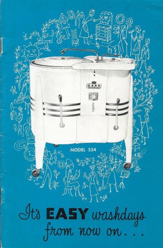 1952 Easy Washing Machine Co Vintage Illustrated Instruction Booklet