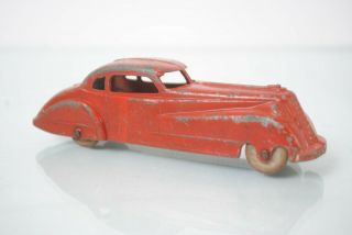 Vintage Die Cast Tootsietoy Red Slant Nose Coupe Toy Car