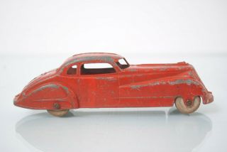 Vintage Die Cast TootsieToy Red Slant Nose Coupe Toy Car 7