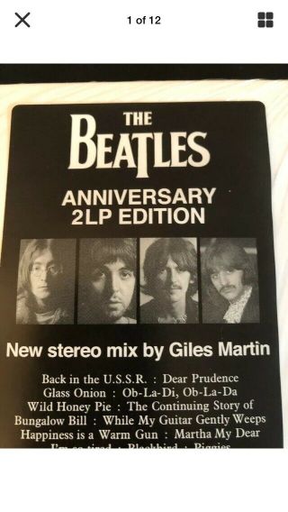 The Beatles White Album 50th Anniversary 2lp Vinyl &