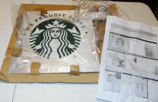 Starbucks " We Proudly Serve " Aluminum Wall Sign 12” X 12” With Bracket