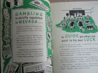 Old Vintage 1949 - HARRAH ' S CLUB Reno Nevada - CASINO - Gaming Guide Booklet 2