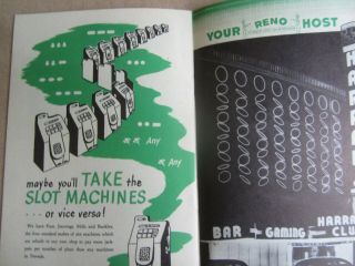 Old Vintage 1949 - HARRAH ' S CLUB Reno Nevada - CASINO - Gaming Guide Booklet 4