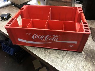 . Coca Cola Coke Crate Carrier Red Plastic Stackable Bottle Case - Husky