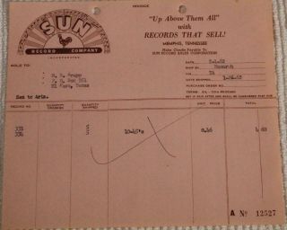 Sun Studio Memphis Tn 3 Order Receipts Showing Records