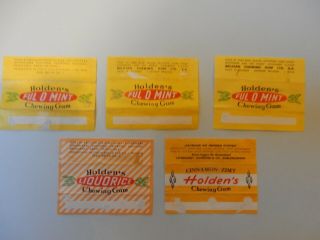 5 Diff.  Chewing Gum Wrappers Holden 