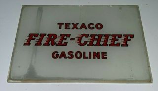 , Texaco Fire - Chief Gasoline Gas Pump Glass Sign (7 - 1/4 X 5 Inches)