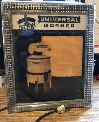 Vintage 1947 Universal Washer Advertising Display Light Maytag Kenmore 2