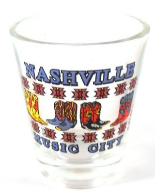 Nashville Tn Music City Cowboy Boots Shot Glass