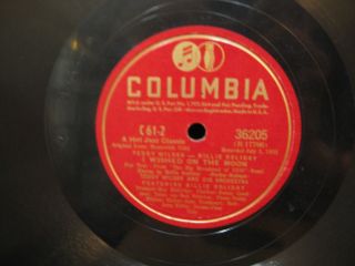 BILLIE HOLIDAY MISS BROWN TO YOU & I WISHED ON THE MOON COLUMBIA C61 - 2 78 RPM 3