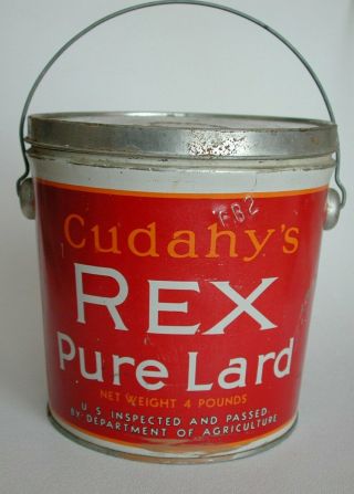 2) Collectible Lard Tins - Cudahy ' s REX,  and Morrell Snow Cap 5