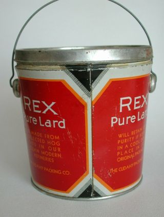 2) Collectible Lard Tins - Cudahy ' s REX,  and Morrell Snow Cap 6