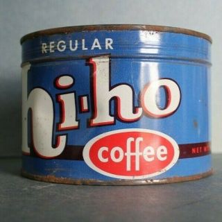 Rare Full Vintage Antique Tin Can Hi Ho Coffee 1lb American Stores Co.