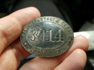 Antique Campbell Wyant & Cannon Foundry Co Employee Badge