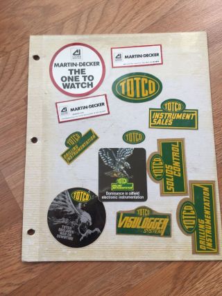 Vintage Oil Field Stickers: Totco,  Martin - Decker