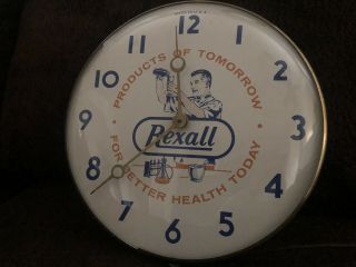 Vintage Rexall Light - Up Advertising Clock