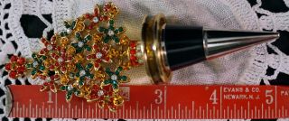 Jeweled Multi Colored Rhinestone Christmas Tree Wine Bottle Stopper 5