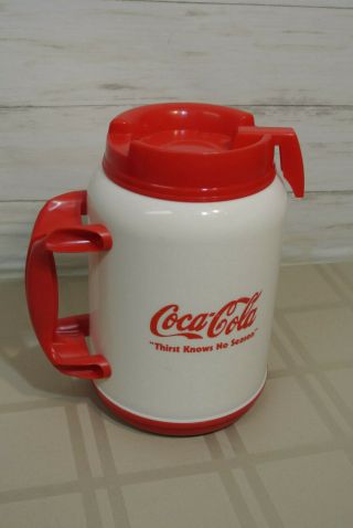Rare Vintage Xm - 52 64 Oz.  Coke Coca - Cola Plastic Mug Red & White Whirley Jug