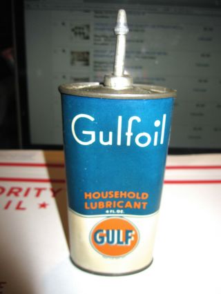 Vintage Gulf Oil Corp.  Household Lubricant Tin Container Fair/good Cond.