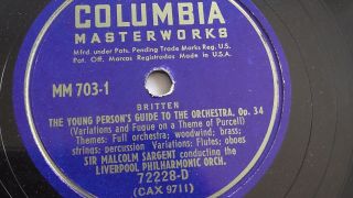 Britten - The Young Person ' s Guide To The Orchestra - Columbia Set M - 703 4