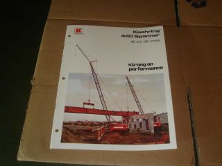Koehring 440 Lift Crane Dealers Sales Brochure Pamphlet