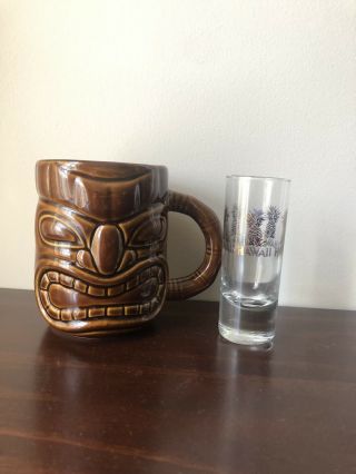 Hawaii Tiki Mug And Shot Glass Gift