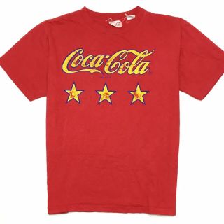 Vintage 80s Coca Cola T Shirt Xl Single Stitch 1986 Coke Made In Usa Red Stars