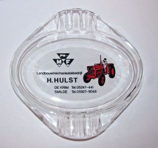 Massey Ferguson Mf Tractor Glass Ashtray H Hulst Graphics Netherlands 5 " Ag