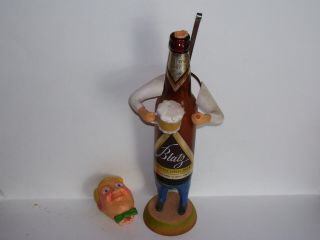 Vintage Blatz Beer Barware Advertising Bottle Man