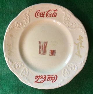 Vintage Coca Cola Advertising Decorative China Ceramic Plate Sign
