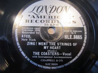 Rare 78 Rpm Record Yakety Yak / Zing Went The Strings Of My Heart The Coasters