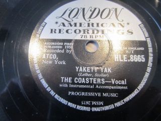 RARE 78 rpm record Yakety Yak / Zing went the Strings of my Heart The Coasters 2