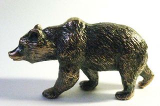 Brown Bear - Wild Bear Figurine,  Bronze Bear,  Bear Statuette,  Metal Bear Figurine