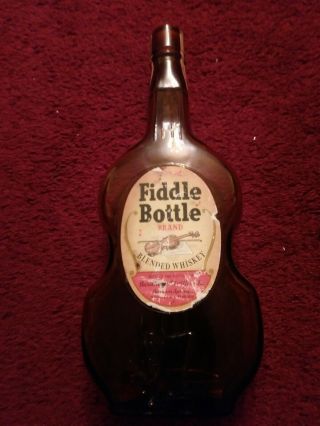 Vtg Old Fiddle Brand Kentucy Blended Bourbon Whiskey 4/5 Quart Bottle 1964