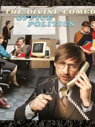 The Divine Comedy " Office Politics " Signed On Cover.  Coloured Vinyl Neil Hannon