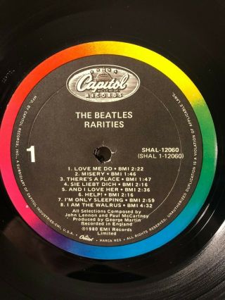 1980 The Beatles Rarities LP Record Vinyl Album Capitol SHAL 12060 EX/EX 2
