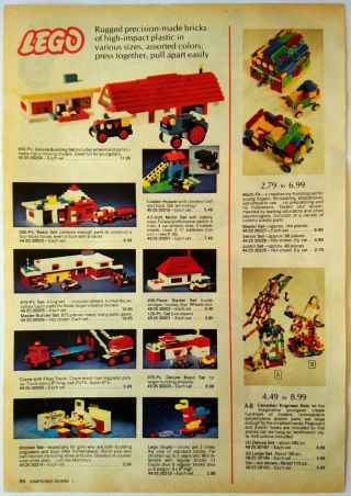 1972 Vintage Paper Print Ad Lego Crane Kitchen Cars Truck Tonka Scream 