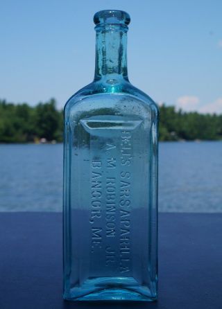 Antique Bells Sarsaparilla - A.  M.  Robinson Jr.  Bangor,  Maine Medicine Bottle