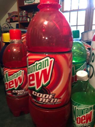 Mountain Dew CODE RED inflatable bottle over 4’ tall Holds air MAN CAVE 5