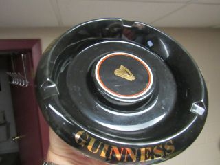 Guinness Beer Ceramic Ashtray Cigar Cigarette 8.  5 Inch Large Black