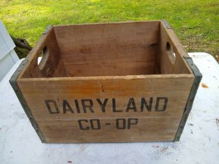 Vintage Dairyland Co - Op Dairy Milk Bottle Crate Wood