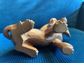 Hand - Carved Wooden Figurines of Dachshund Dogs.  Mother and pup? CUTE 8