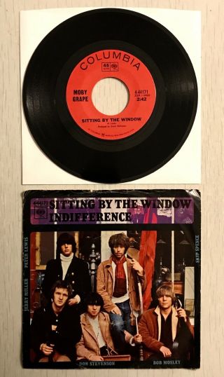 Moby Grape Sitting By The Window/indifference 1967 Orig 45 W/pic Sleeve Columbia