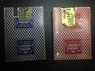 2 1976 Old Stamp Golden Nugget Playing Cards Open Vintage Las Vegas Casino