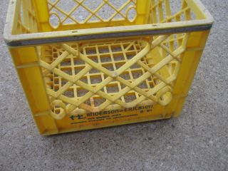 Vintage Anderson Erickson Yellow Plastic Milk Crate 3