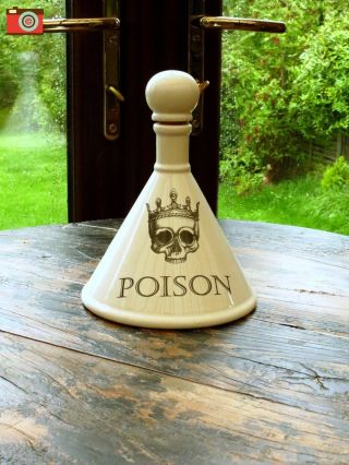 A Decanter With Poison Logo.  Wonderfully Dark.  Absinthe,  Grog Etc.  Gift