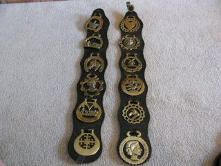 12 Vintage Bronze Brass Horse Saddle Medal Parade Medallion Harness