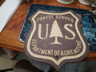 Obsolete 1976 Wooden 14 X 12 In Us Forest Service Department Of Agriculture Sign