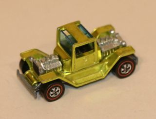 1971 Mattel Hot Wheels Redline T - 4 - 2 Ford Model T Hk Lime Yellow